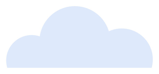 A light blue cloud shape on a white background, perfect for themes related to weather, nature, the sky, simplicity, and minimalistic design. Ideal for weather apps, nature illustrations, sky