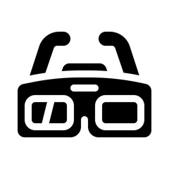 safety goggles glyph icon