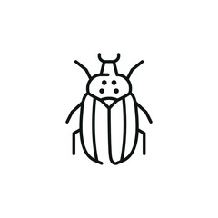 Striped beetle icon. Simple striped beetle icon for social media, app, and web design. Vector illustration