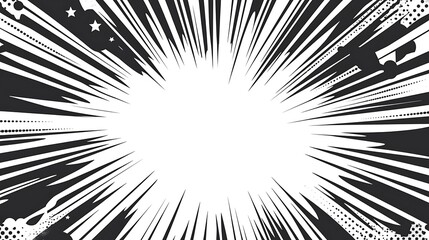 Obraz premium Black and White Comic Book Explosion Background