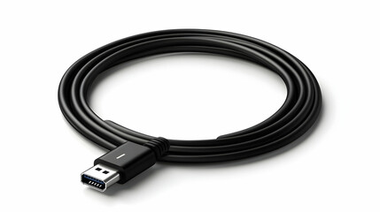 A black USB cable designed for data transfer and charging devices.