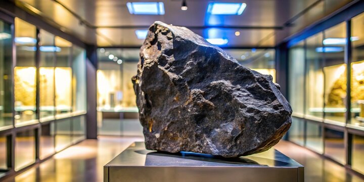 Silhouette of biotite mineral rock specimen in Geological Museum