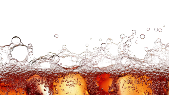 Soda bubbles on a transparent background