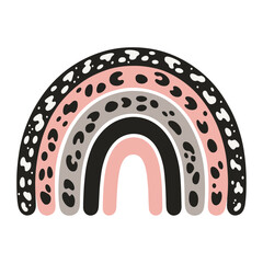 Abstract vector rainbow with animal leopard gepard print patterns © Tata Che