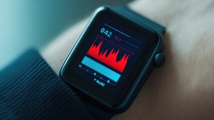 Close up of smartwatch displaying real time oxygen levels during a workout session showcasing advanced health and fitness monitoring technology for data driven wellness
