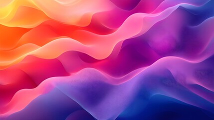 Obraz premium Vibrant abstract gradient with smooth color transitions, bold oranges blending into pinks, radiant soft light, a dynamic flow of hues, futuristic vibe