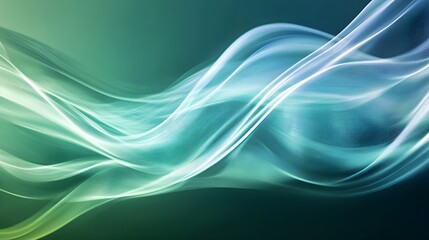 Abstract waves, seamless flow, soothing green and blue gradients, digital art, ultra-modern concept