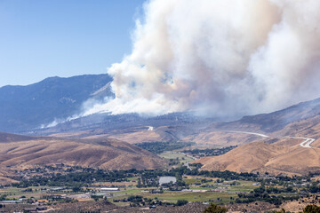 Davis fire burns near I-580 at zero percent containment in Washoe Valley south of Reno Nevada