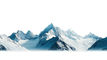Snowy mountains on a transparent background