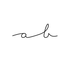 A hand-drawn signature logo design template	