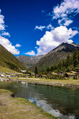 landscape with lake and mountains