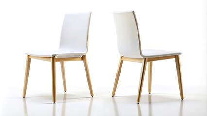 Single chair from various angles isolated on white background.