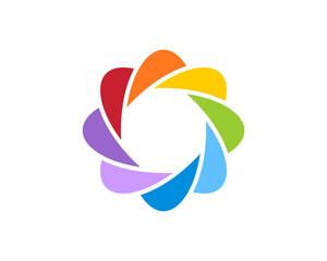 Abstract star with rainbow color vector logo