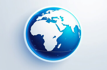 Fototapeta premium Electric blue globe on white background, resembles fashionable accessory