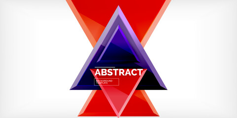 Abstract background - colorful triangles with 3d effect. Vector Illustration For Wallpaper, Banner, Background, Card, Book Illustration, landing page