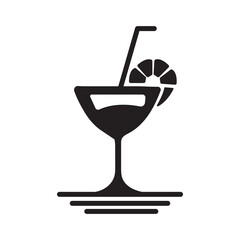 Lemon drink icon design silhouette template illustration