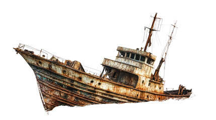 Naklejka premium shipwreck on a transparent background