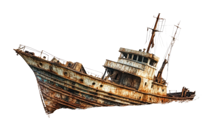 shipwreck on a transparent background