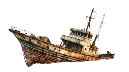 Fototapete Rund shipwreck on a transparent background © Milena