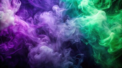 Obraz premium Smoke effect on purple and green background
