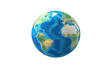 3D icon globe world on white background,png