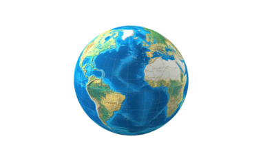 3D icon globe world on white background,png