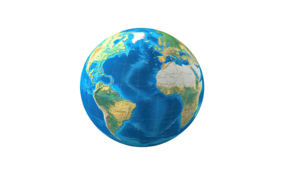 3D icon globe world on white background,png