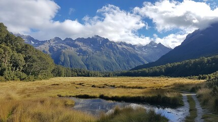 A stunning day for a walk in a national park on New Zealand's South Island