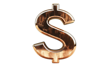 3d rendered Brown and gold on white background,png