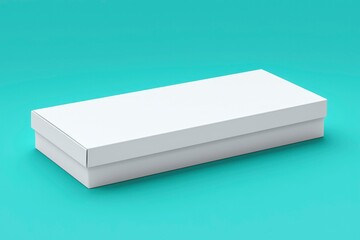 White Cardboard Box on a Turquoise Background