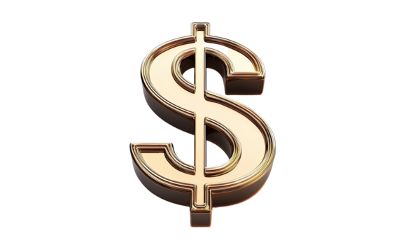 3d rendered Brown and gold on white background,png