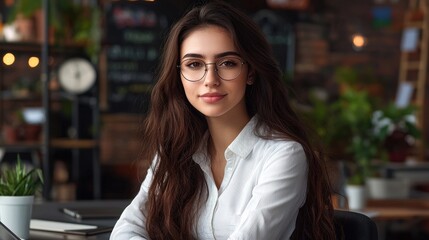 Innovative female business assistant crafting effective solutions, sleek workspace, collaborative team, showcasing high-level problem-solving capabilities