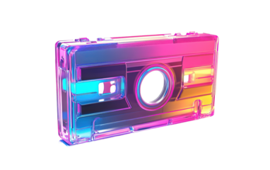 3D tape cassette icon on white background,png