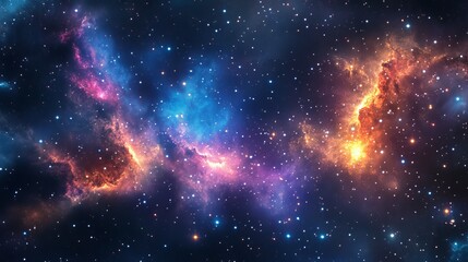 Naklejka premium High-definition star field background, showcasing a starry outer space texture. Colorful and vibrant starry night sky outer space background.