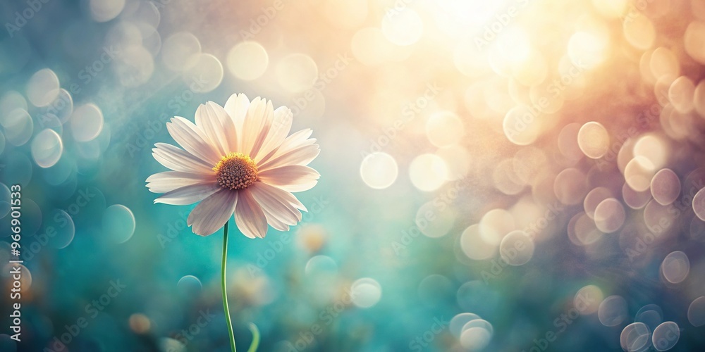 Wall mural soft and colorful background with a blurred silhouette of a flower