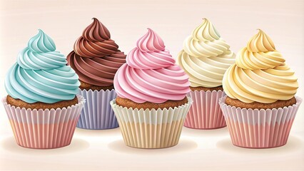 Soft and fluffy cupcakes with silhouette design ready to serve