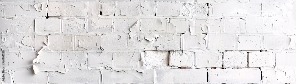 Poster a painted cinder block wall with a uniform texture, creating a simple and clean background with spac