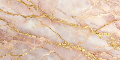 Fototapeta premium soft pink marble stone texture with gold streaks composite