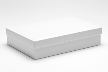 Naklejka premium White Rectangular Cardboard Box on White Background