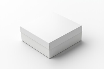 Naklejka premium White Cardboard Box on a White Surface