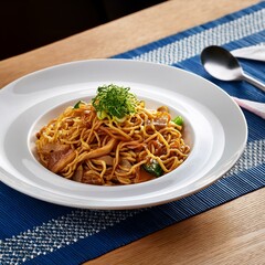 spaghetti with pesto sauce