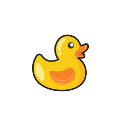 duck rubber in outline flat vector design.
