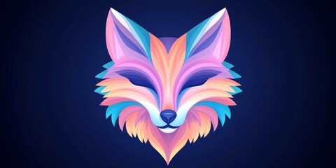 Obraz premium Pop art-inspired bright, colorful, and abstract portrait of a fox head.