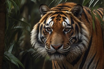 Fototapeta premium Tiger in a Forest. International Tiger Day