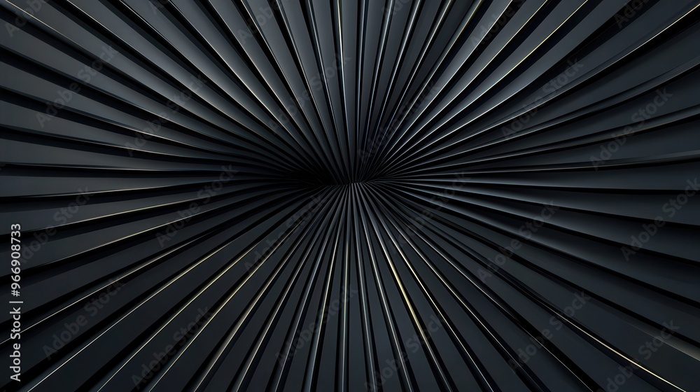 Wall mural abstract black and gold radial lines geometric background