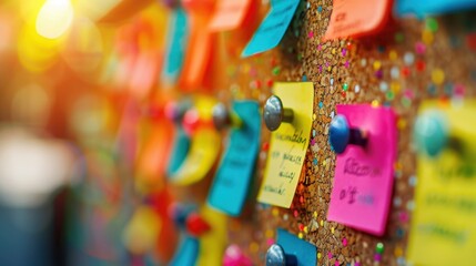 Bulletin Board: A corkboard used in schools for showcasing important information, announcements, and student successes, ensuring visibility to all.
