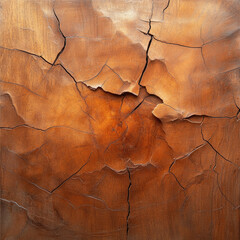 Fototapeta premium A photorealistic depiction of the cracked leather texture, showcasing its rich brown color and intricate details. Created with Ai