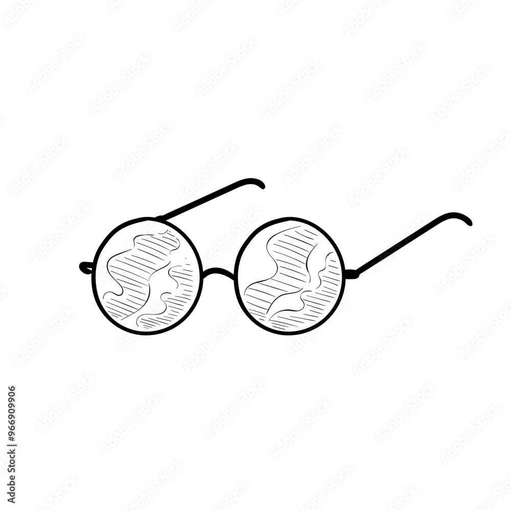 Sticker sunglasses handdrawn illustration