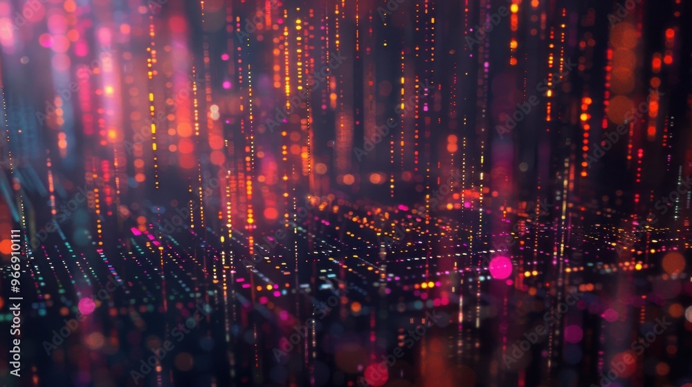 Poster modern data node digital abstract pixel background
