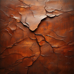 Naklejka premium A brown leather background with the texture of cracked earth, showcasing detailed cracks and crevices that add depth to its surface. Created with Ai